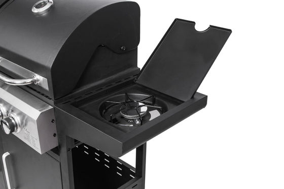 4 Burner Cooking Grill Gas and Charcoal Grill Trolley BBQ Smoker Combo for Outdoor