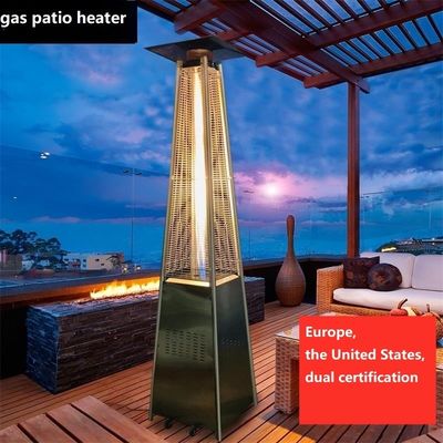 Style Glass Tube Outdoor Gas Heater with Stainless Steel Construction and Propane Fuel