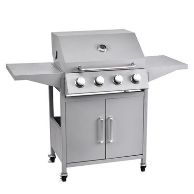 Outdoor Gas BBQ Grill with 4 Burners and Trolley Easily Cleaned Packing Size 73*68*48