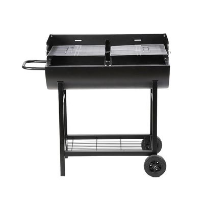 Outdoor Garden Party BBQ Grill with Trolley Cooking Area 67*38 cm Chrome Plated Finish