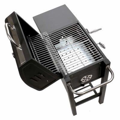 UK Hotsale Outdoor Trolley Barbecue Grills BBQ Charcoal Barbeque Grills Smoker with Side Shelf