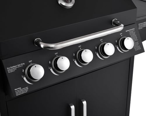 141*55*109 cm Garden 304 Ss 10000Btu 5 Burner Gas Smoke Grill Machine With Side Burner